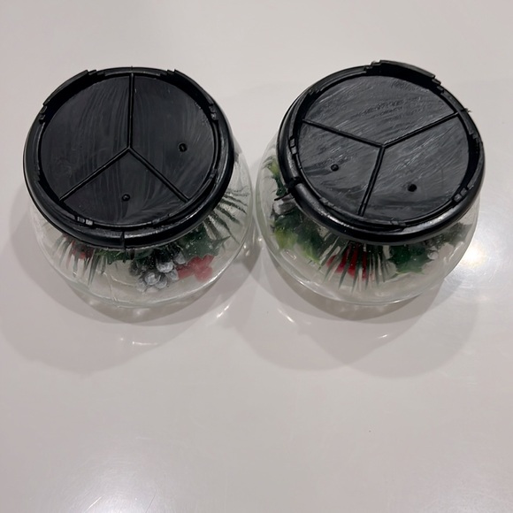 Vintage Glass Christmas Flower Terrarium 
Candle Holder Set - Picture 3 of 8